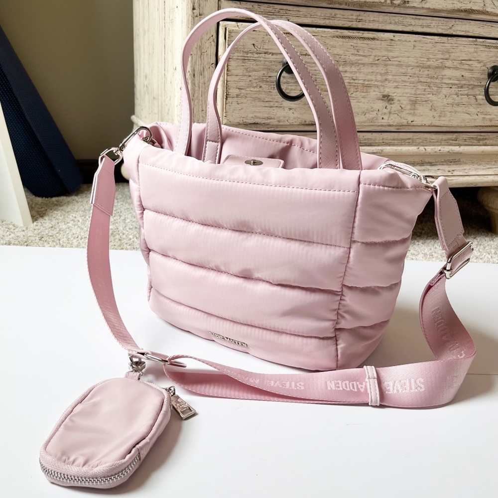 Steve Madden Puffy Nylon Tote Bag with Strap